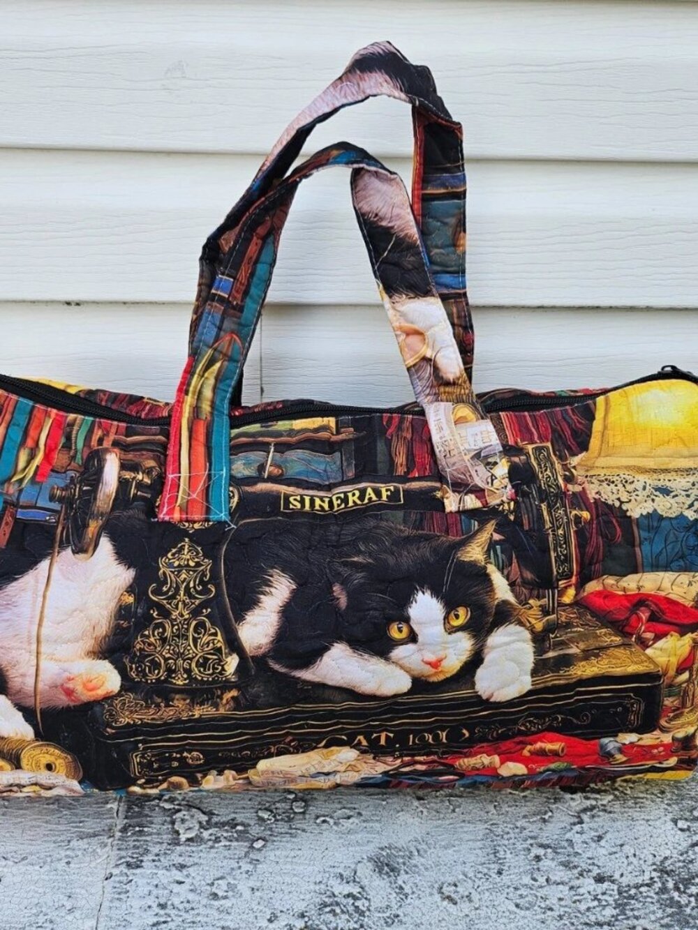 Duffle Bag Cat Print Mutti Color Light Weight Travel Bag Gym Bag